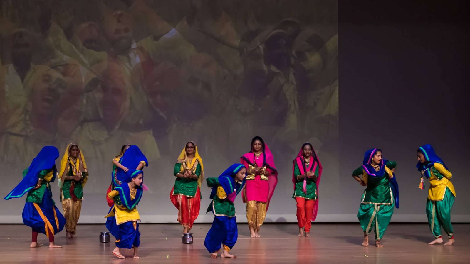 NSDA students performing the Bhangra folk dance of Punjab.