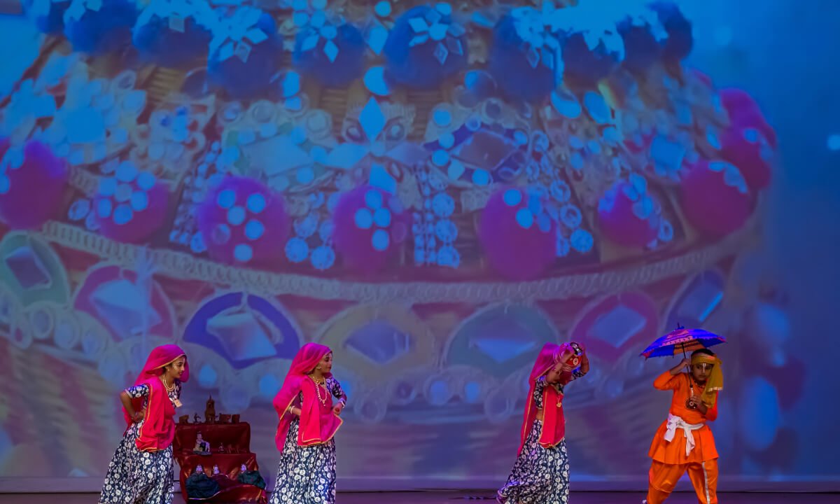 NSDA students performing Bhagoriya folk dance of Madya Pradesh.