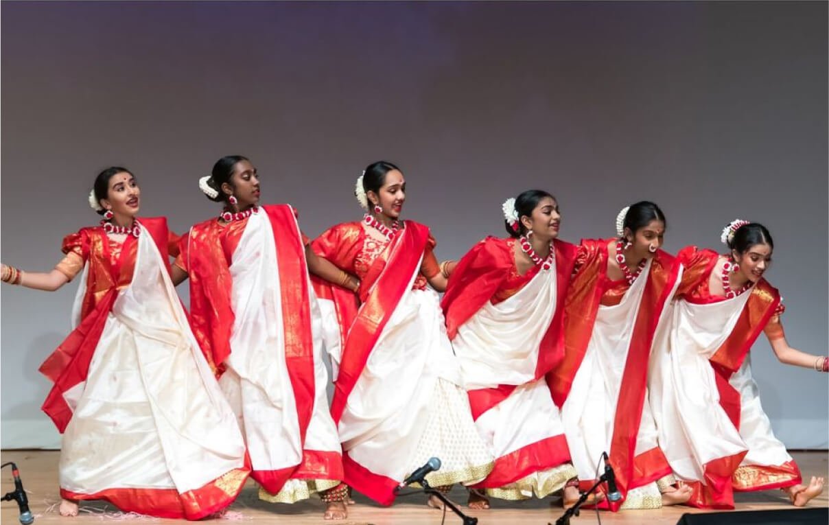 NSDA students performing Jhummur folk dance of Assam.