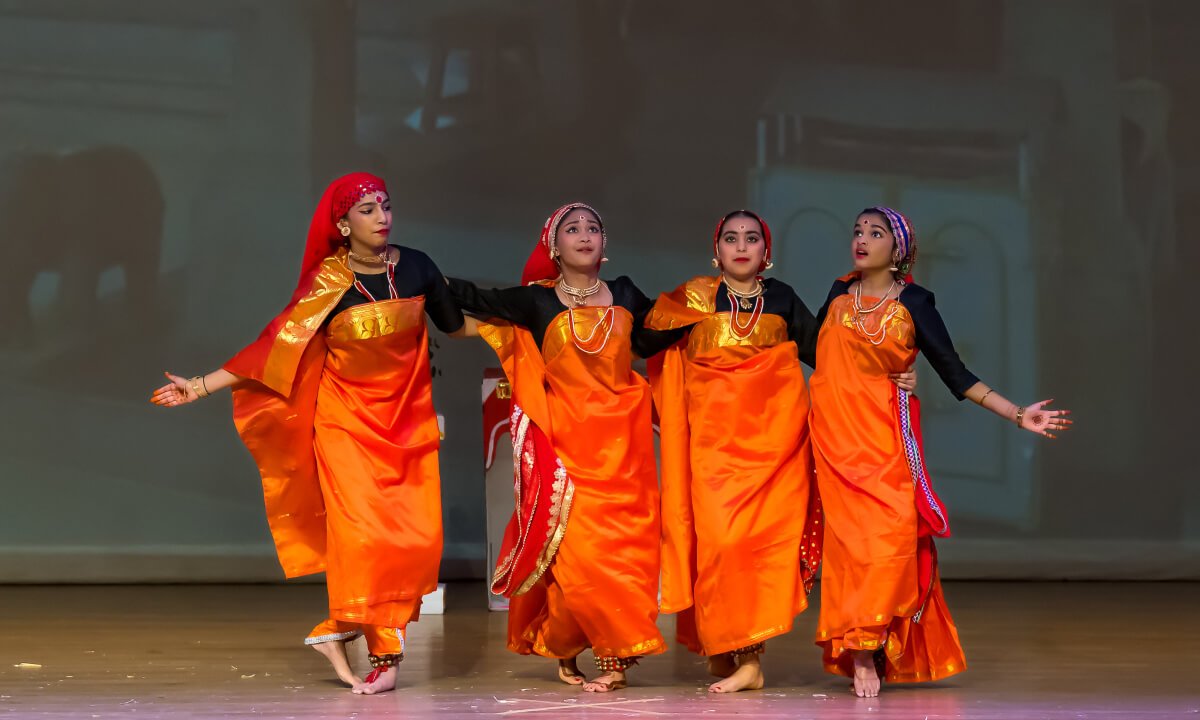NSDA students performing the Kodava folk dance.