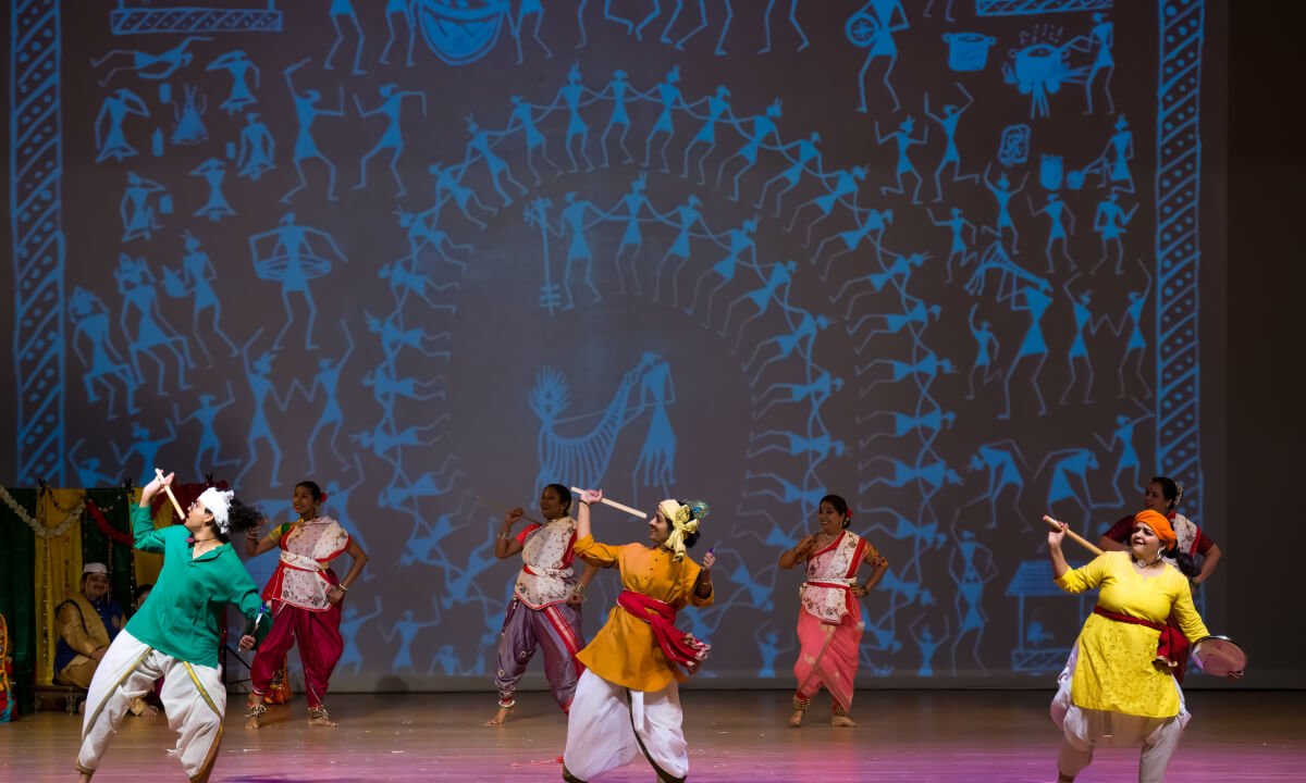 NSDA students performing Pawara folk dance of Maharashtra.