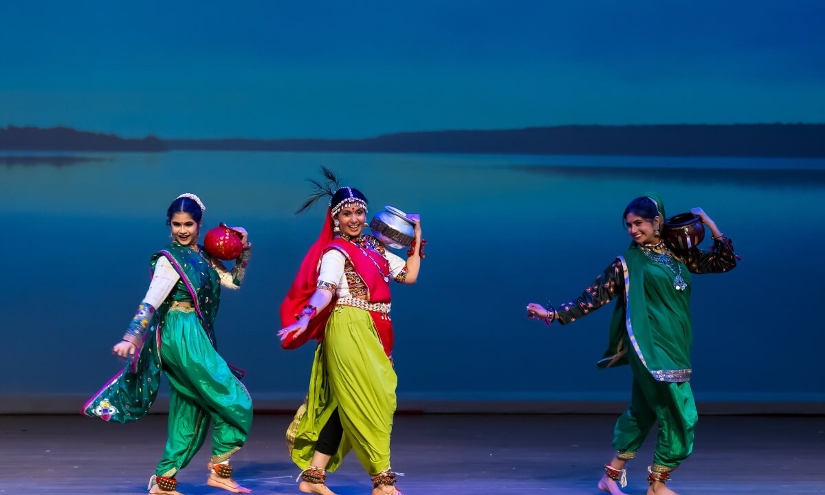 Vandita Parikh and NSDA students performing Rathwa folk dance of Maharashtra.