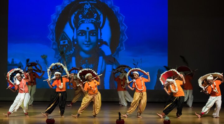 NSDA students perform Kavadi at the 2019 annual show.